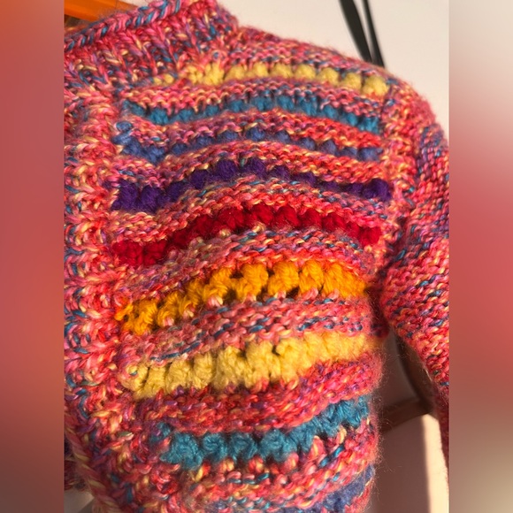 Colorful Striped Knit Baby Cardigan - Picture 4 of 8